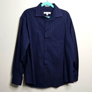 Pronto Uomo Dark Blue Button Down Shirt Large